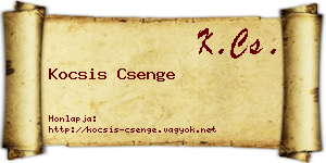 Kocsis Csenge névjegykártya